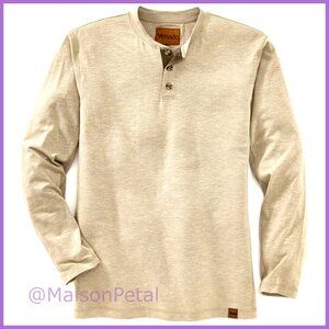 Men's Flex Material Henley Long Sleeve Shirt Regular Fit